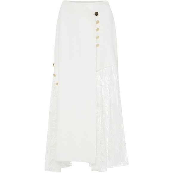 FLAWED [Prabal Gurung] Crossover Lace Insert Skirt - Picture 2 of 11